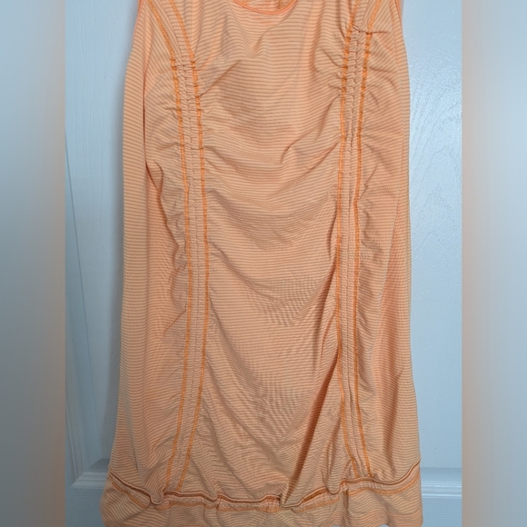 Lululemon 4 I Wanna Run Orange Tank Top With Racerback And Drawstring Waist - Picture 2 of 10